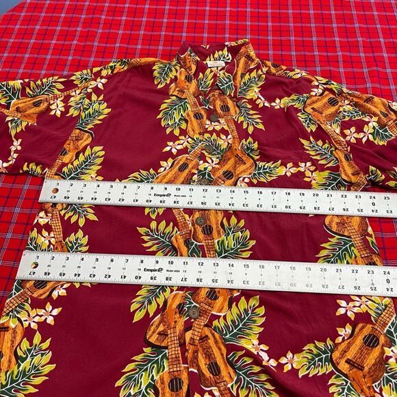 Pineapple Moon Men’s Guitar Hawaiian VTG Aloha Button Up Shirt Size XL - Picture 5 of 8